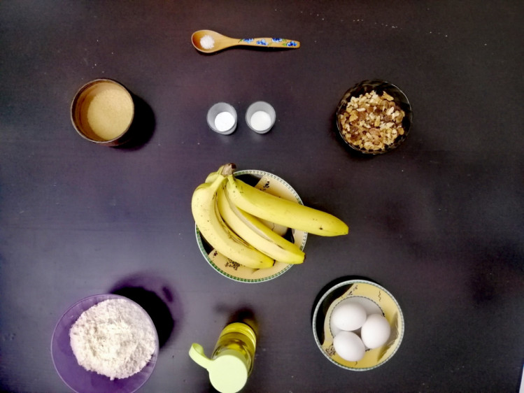 інгредієнти для бананового хлібу